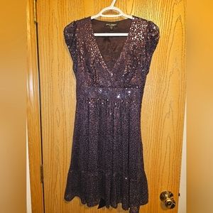 Betsey Johnson Evening Purple Sequin Dress, size 8